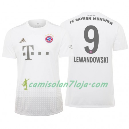 Camisola FC Bayern München Robert Lewandowski 9 2º Equipamento 2019-2020 Manga Curta